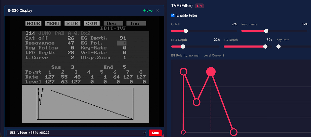 Roland S-330 screenshot